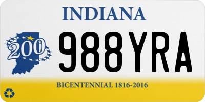 IN license plate 988YRA