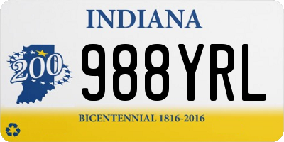 IN license plate 988YRL