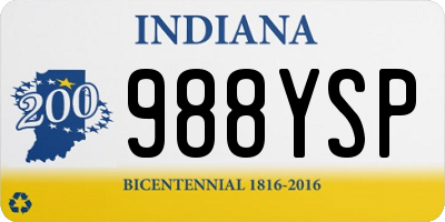 IN license plate 988YSP