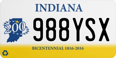 IN license plate 988YSX