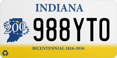 IN license plate 988YTO