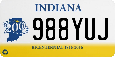 IN license plate 988YUJ