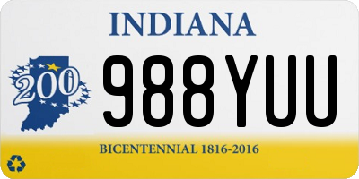 IN license plate 988YUU