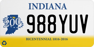 IN license plate 988YUV