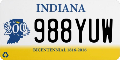 IN license plate 988YUW