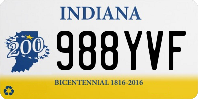 IN license plate 988YVF