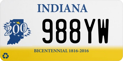 IN license plate 988YW