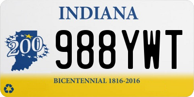 IN license plate 988YWT