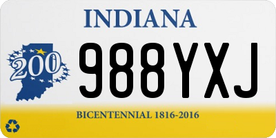 IN license plate 988YXJ