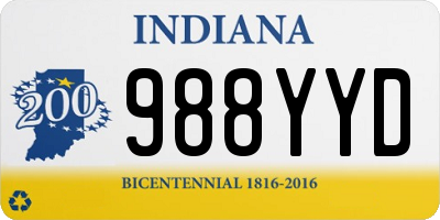 IN license plate 988YYD