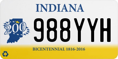 IN license plate 988YYH