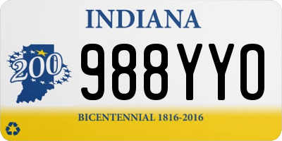 IN license plate 988YYO