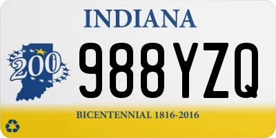 IN license plate 988YZQ