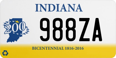 IN license plate 988ZA