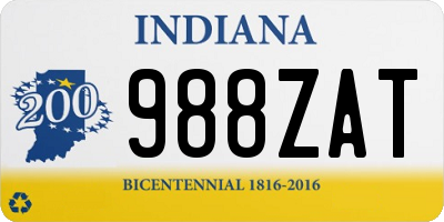 IN license plate 988ZAT