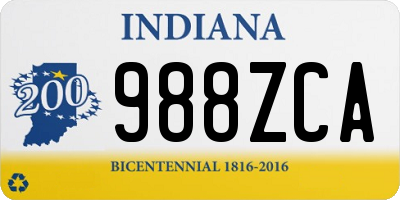 IN license plate 988ZCA