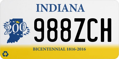 IN license plate 988ZCH