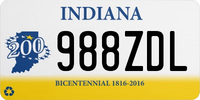 IN license plate 988ZDL