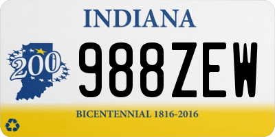 IN license plate 988ZEW