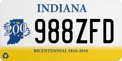 IN license plate 988ZFD