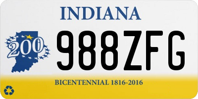 IN license plate 988ZFG