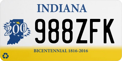 IN license plate 988ZFK