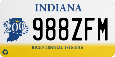 IN license plate 988ZFM