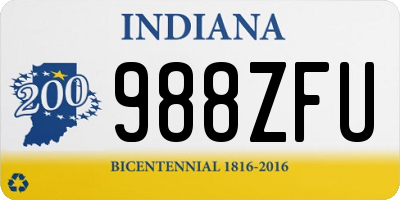 IN license plate 988ZFU