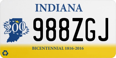 IN license plate 988ZGJ