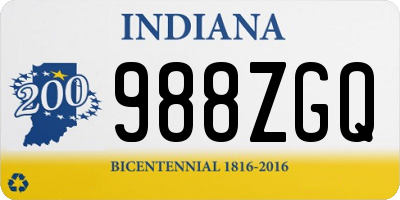 IN license plate 988ZGQ