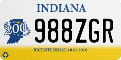 IN license plate 988ZGR