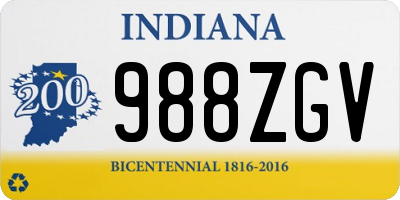 IN license plate 988ZGV