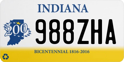 IN license plate 988ZHA