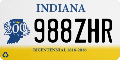 IN license plate 988ZHR