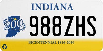 IN license plate 988ZHS