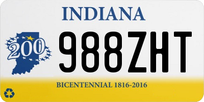 IN license plate 988ZHT