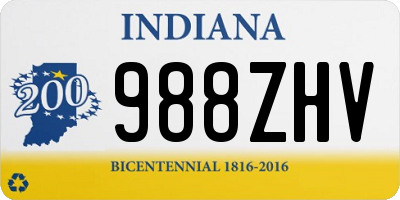 IN license plate 988ZHV