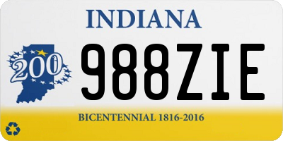 IN license plate 988ZIE