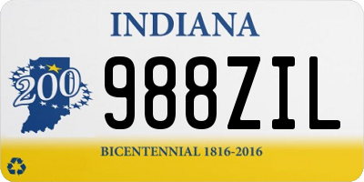 IN license plate 988ZIL