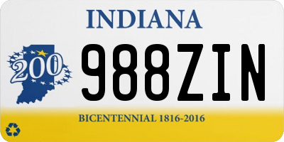 IN license plate 988ZIN