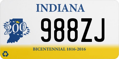IN license plate 988ZJ