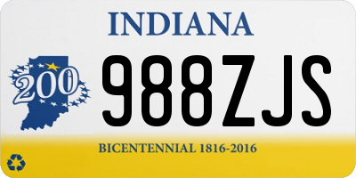 IN license plate 988ZJS