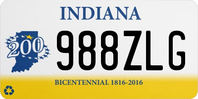 IN license plate 988ZLG