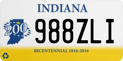 IN license plate 988ZLI