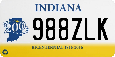 IN license plate 988ZLK