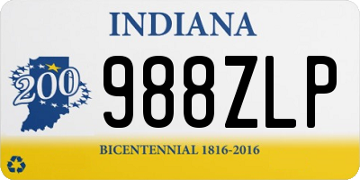 IN license plate 988ZLP