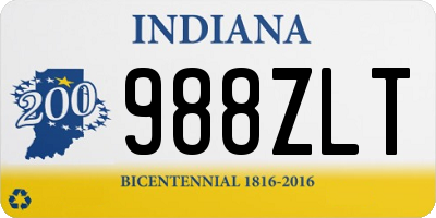 IN license plate 988ZLT