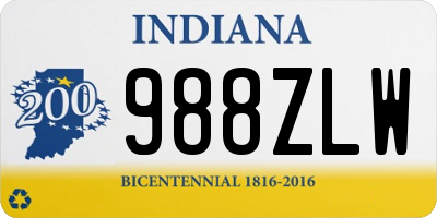 IN license plate 988ZLW