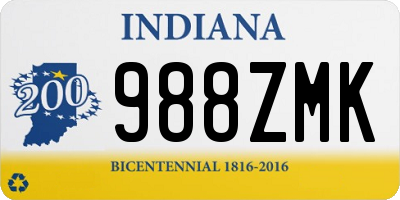 IN license plate 988ZMK