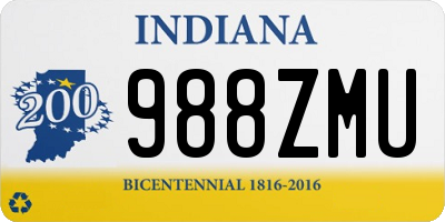 IN license plate 988ZMU